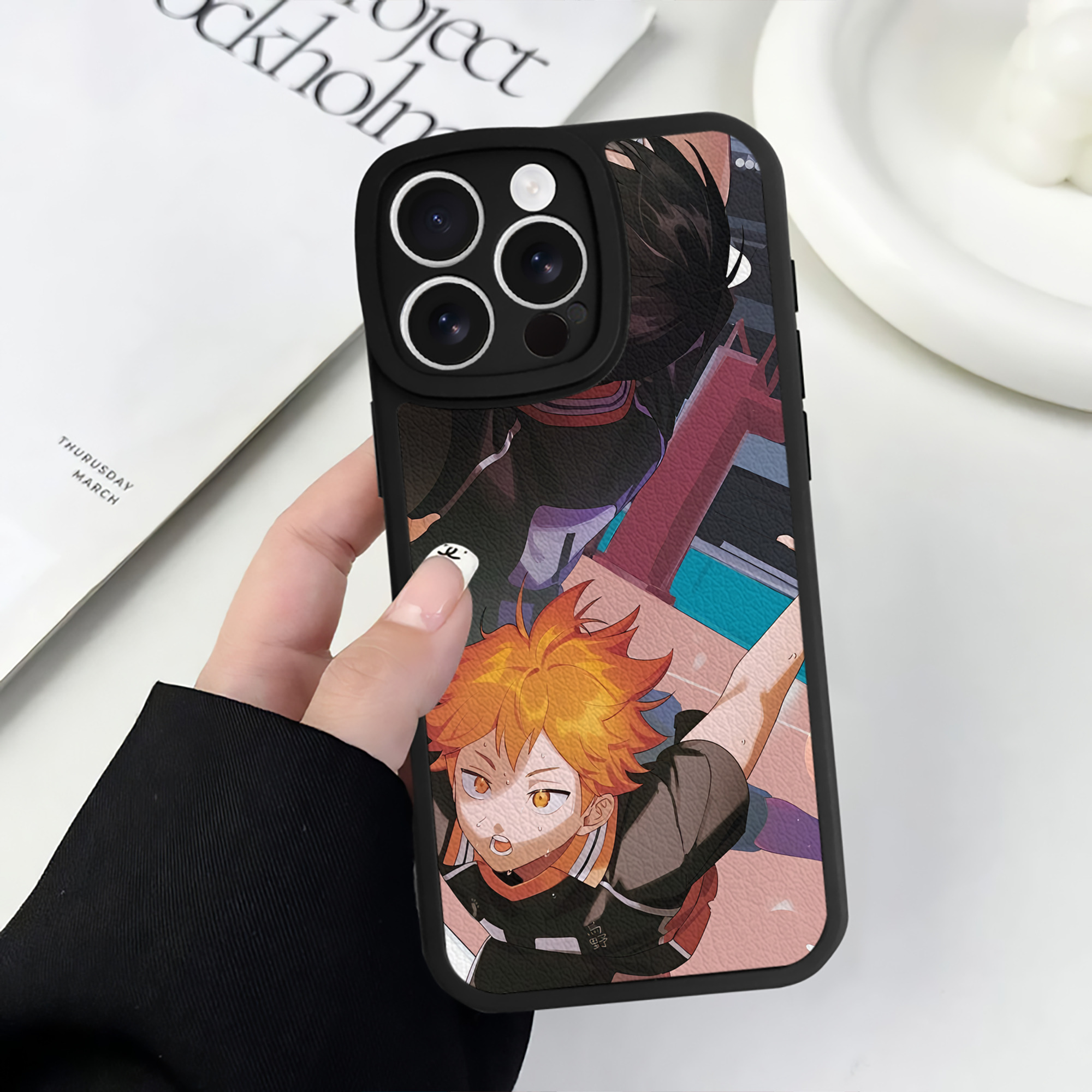 （画像用） ハイキュー!! Haikyu!! 【iPhone 16シリーズ対応】シリコンスマホケース（レザー調） 材質：シリコン